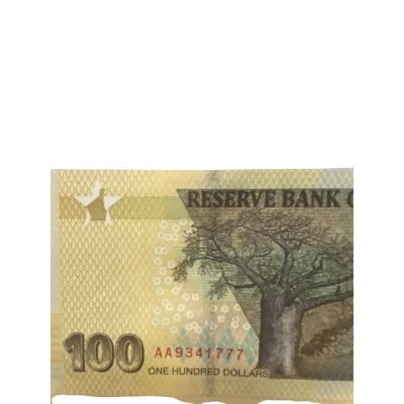 Reserve Bank Of Zimbabwe 100 Dollar Banknote Collectible Currency AA9341777 - Picture 2 of 4